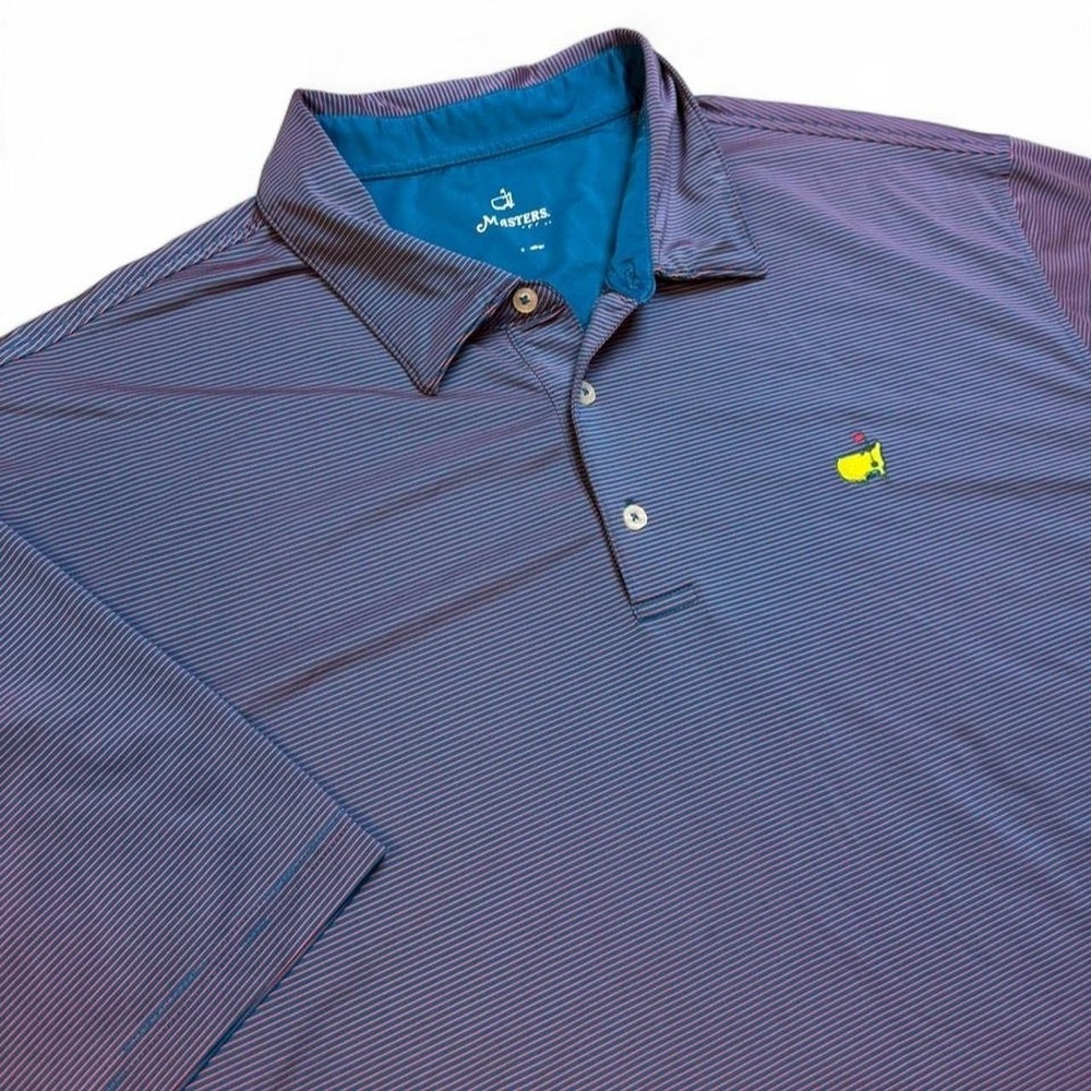 Masters Tech XXL purple Striped Short Sleeve Golf Polo Shirt Embroidered Logo